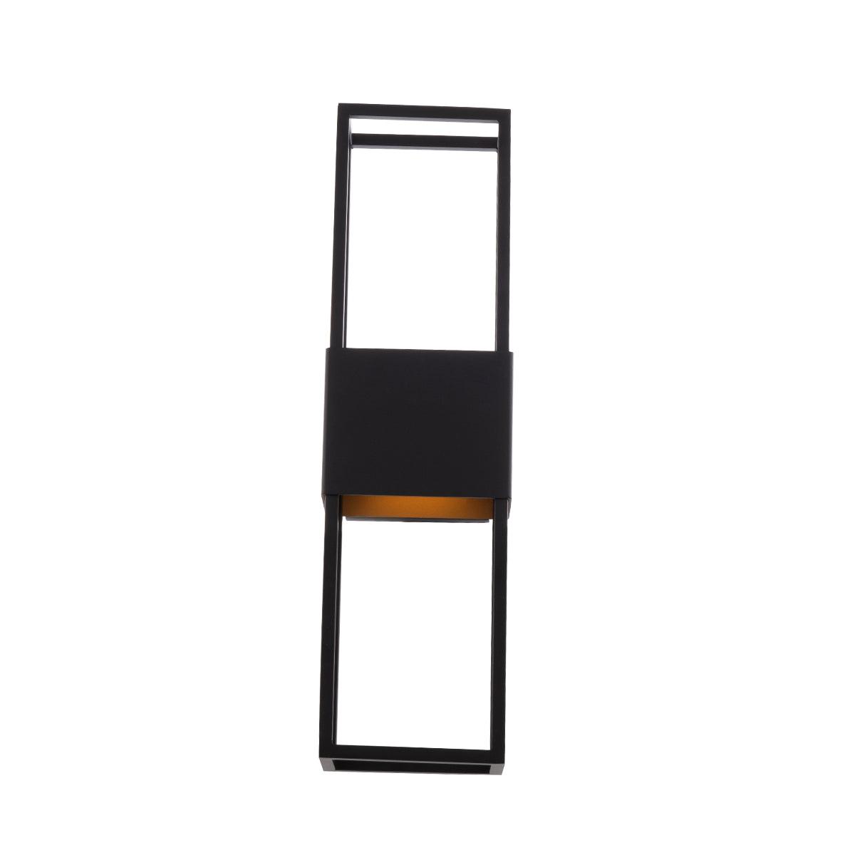 LED Black and Gold Aluminum Frame Outdoor Wall Sconce - LV LIGHTING