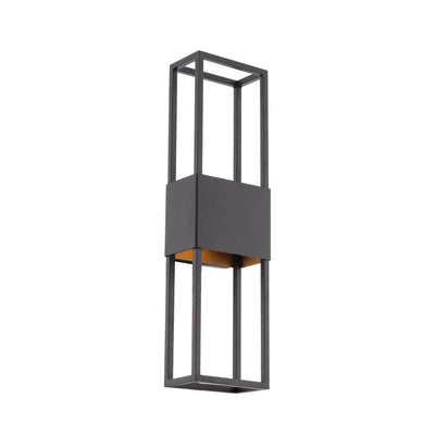 LED Black and Gold Aluminum Frame Outdoor Wall Sconce - LV LIGHTING