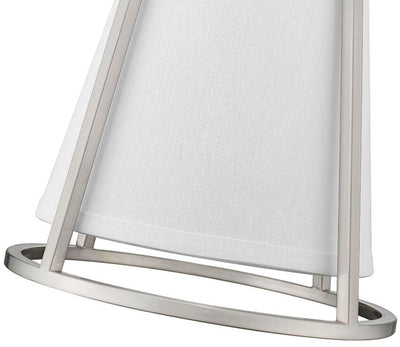 Steel with White Fabric Shade Mini Pendant - LV LIGHTING