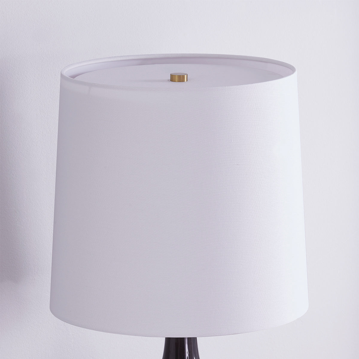 Soft Grey Ceramic Gloss Mink Base with White Belgian Linen Shade Table Lamp