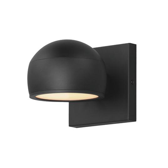 LED Black Sphere Aluminum Frame Outdoor Wall Sconce - LV LIGHTING
