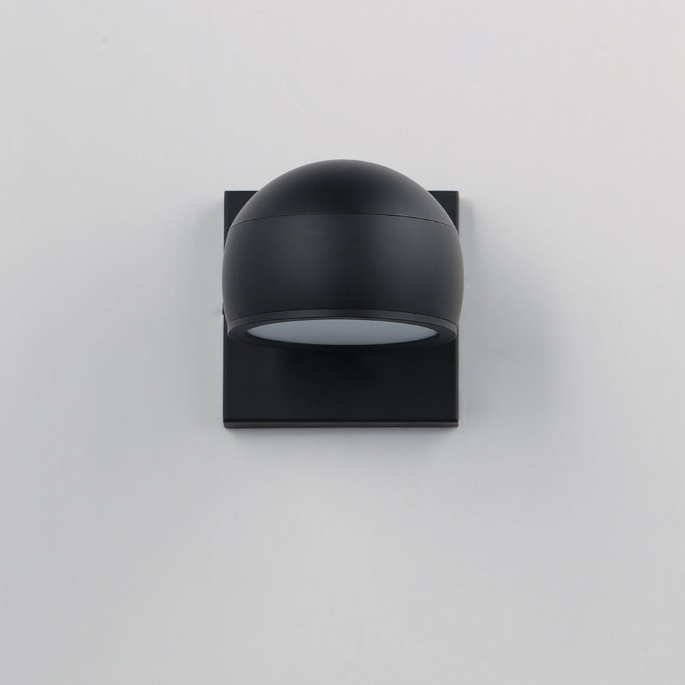 LED Black Sphere Aluminum Frame Outdoor Wall Sconce - LV LIGHTING