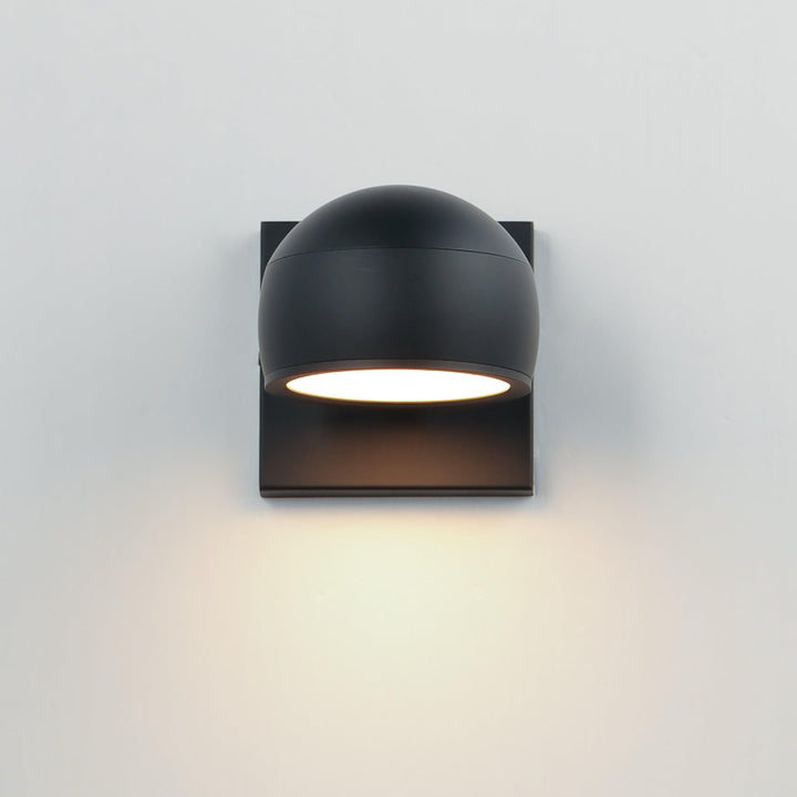 LED Black Sphere Aluminum Frame Outdoor Wall Sconce - LV LIGHTING