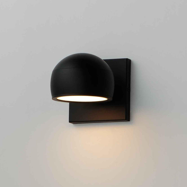 LED Black Sphere Aluminum Frame Outdoor Wall Sconce - LV LIGHTING
