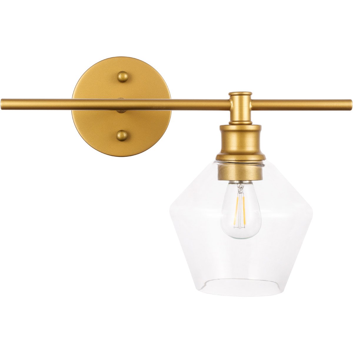 Brass with Clear Shade wall sconce, Right - LV LIGHTING