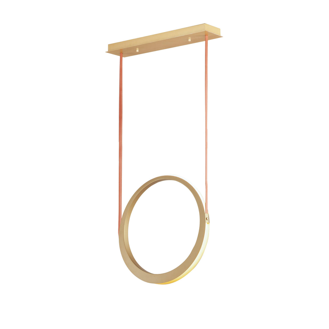 LED Antique Brass Single Rings Pendant - LV LIGHTING
