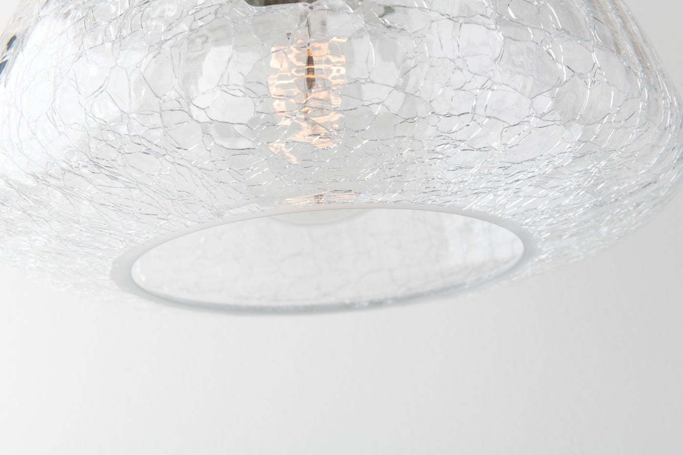 Steel Frame with Clear Crackle Glass Shade Flush Mount