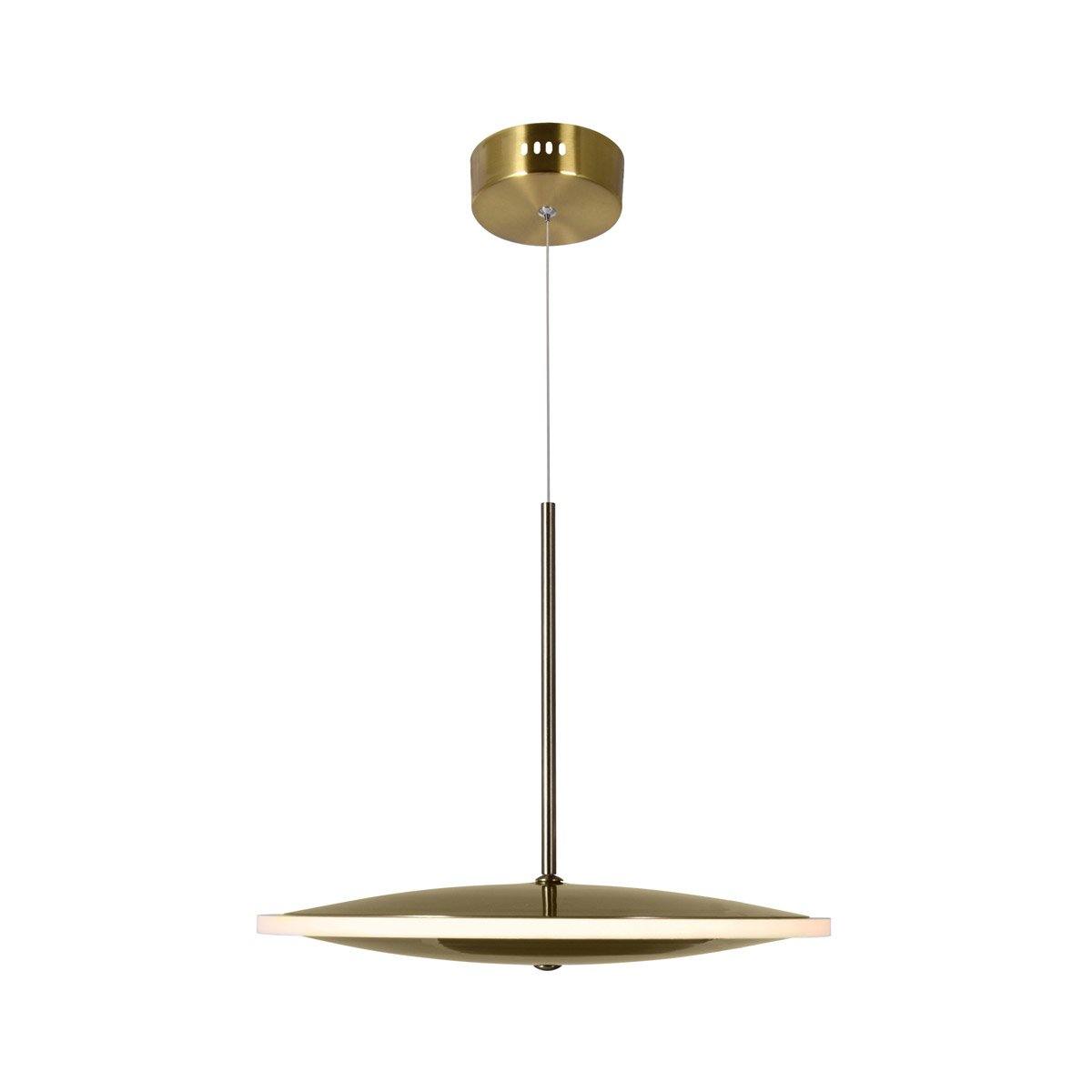 LED Brass with Horizontal Disk Shade Pendant - LV LIGHTING