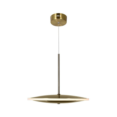 LED Brass with Horizontal Disk Shade Pendant - LV LIGHTING