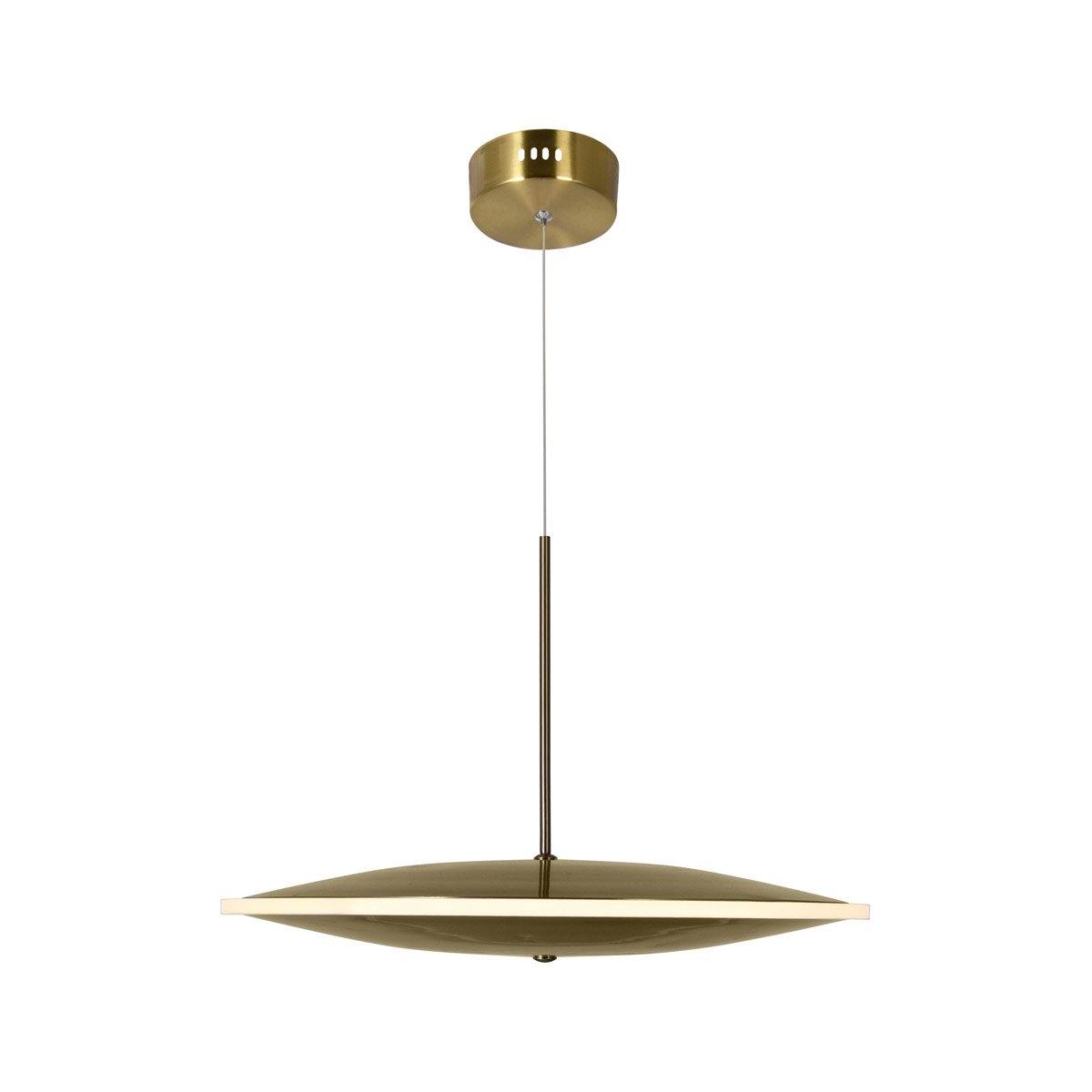 LED Brass with Horizontal Disk Shade Pendant - LV LIGHTING