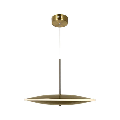 LED Brass with Horizontal Disk Shade Pendant - LV LIGHTING