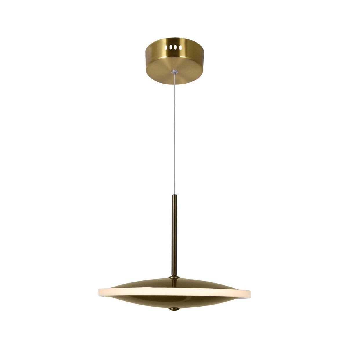 LED Brass with Horizontal Disk Shade Pendant - LV LIGHTING