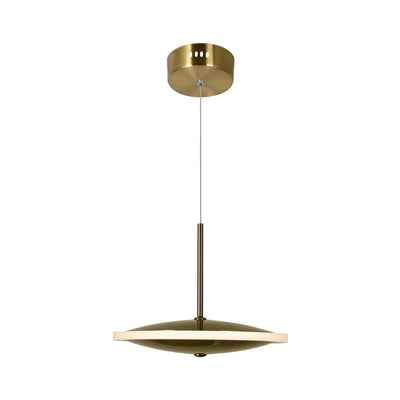 LED Brass with Horizontal Disk Shade Pendant - LV LIGHTING