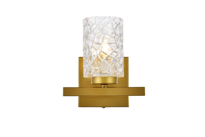 Satin Nickel with Clear Shade Wall Sconce - LV LIGHTING