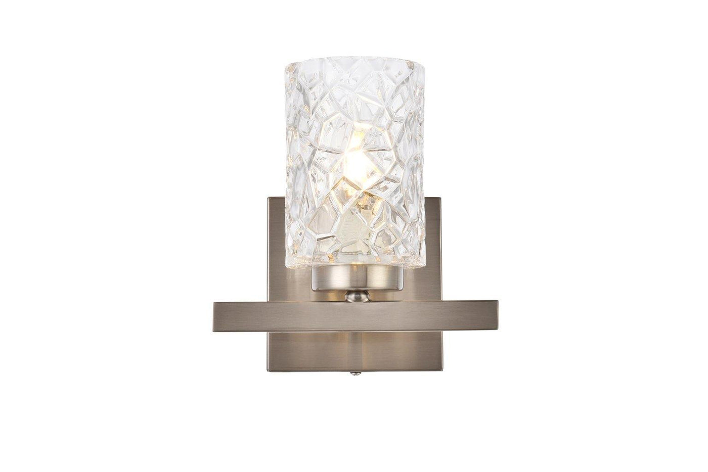 Satin Nickel with Clear Shade Wall Sconce - LV LIGHTING