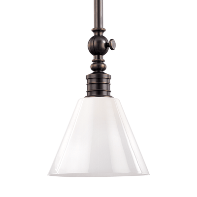 Steel with Opal Glossy Glass Shade Pendant - LV LIGHTING