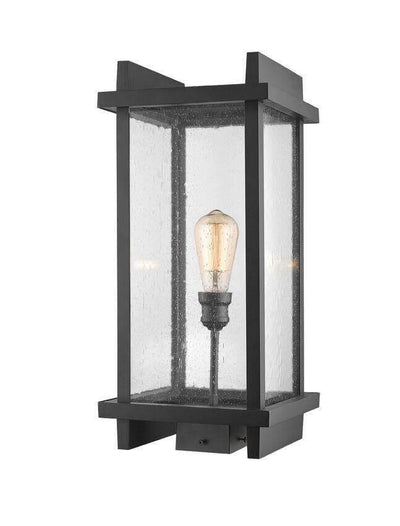 Aluminum with Clear Seedy Glass Shade Urban Industiral Style Outdoor Post Light - LV LIGHTING
