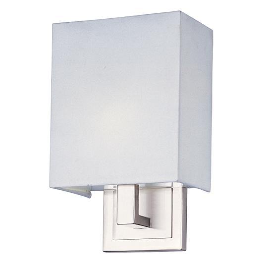 LED Satin Nickel with Rectangle Fabric Shade Wall Sconce - LV LIGHTING