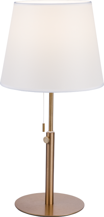 LED Brushed Champagne Frame with White Fabric Shade Table Lamp