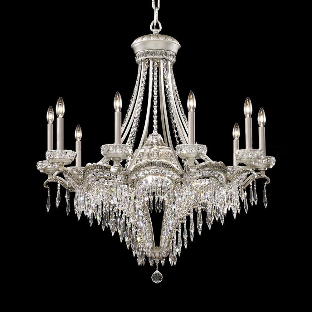 Pewter with Clear Crystal Drop Chandelier - LV LIGHTING