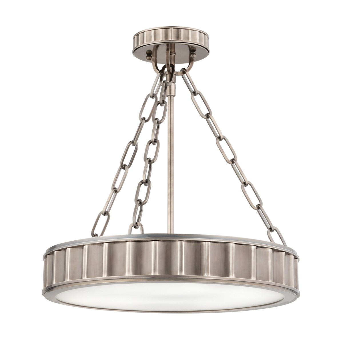 Steel Frame with Frosted Glass Shade Pendant