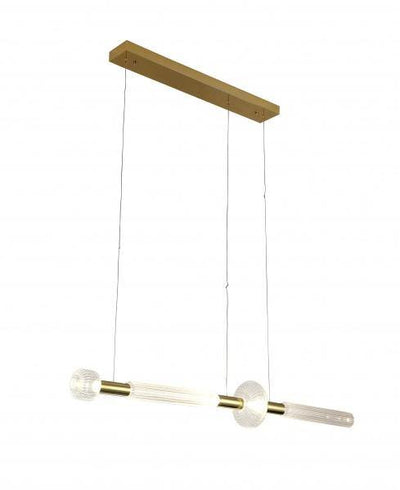 LED Gold with Clear Glass Linear Pendant - LV LIGHTING