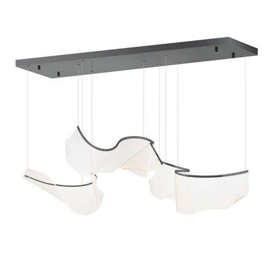 Rinkle - Modular 3 Light LED Linear Chandelier in Brushed Gunmetal by ET2 Lighting