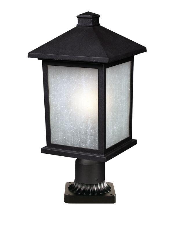 Aluminum with Seedy Glass Traditional Patterned Base Outdoor Pier Mount - LV LIGHTING
