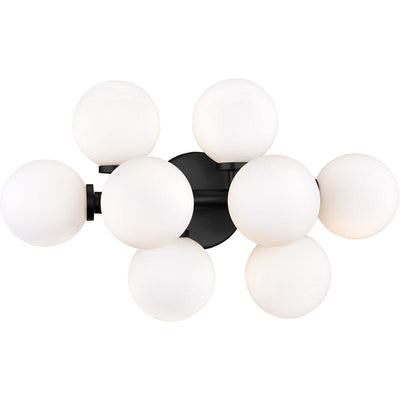 Steel with Frosted Globe Wall Sconce - LV LIGHTING