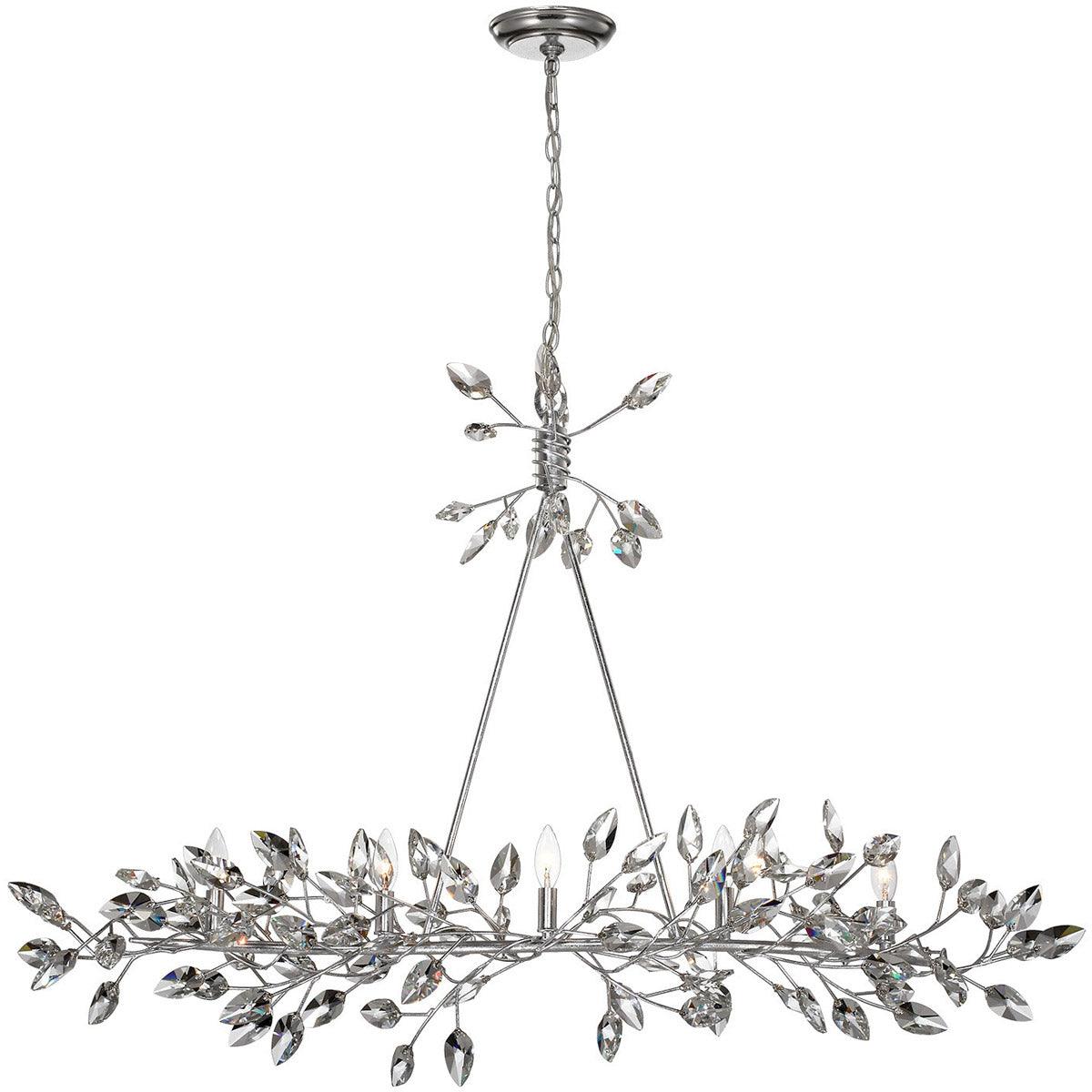 Steel Branch Frame with Clear Crystal Oval Chandelier - LV LIGHTING
