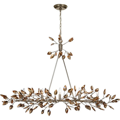 Steel Branch Frame with Clear Crystal Oval Chandelier - LV LIGHTING
