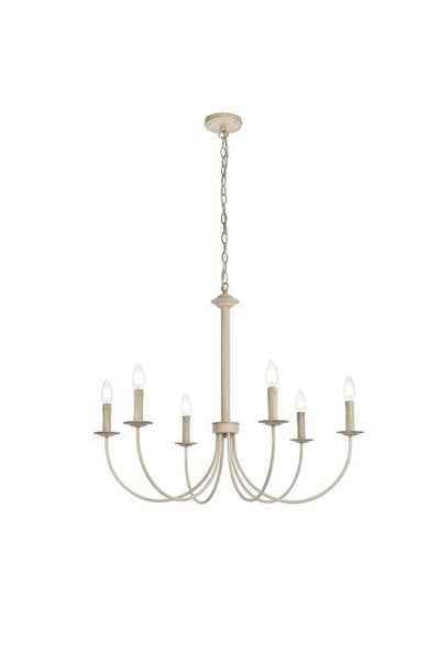 Weathered Dove 6 Lights Chandelier - LV LIGHTING