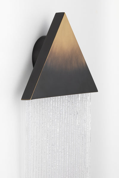 Steel Triangle Frame with Clear Glass Shade Wall Sconce