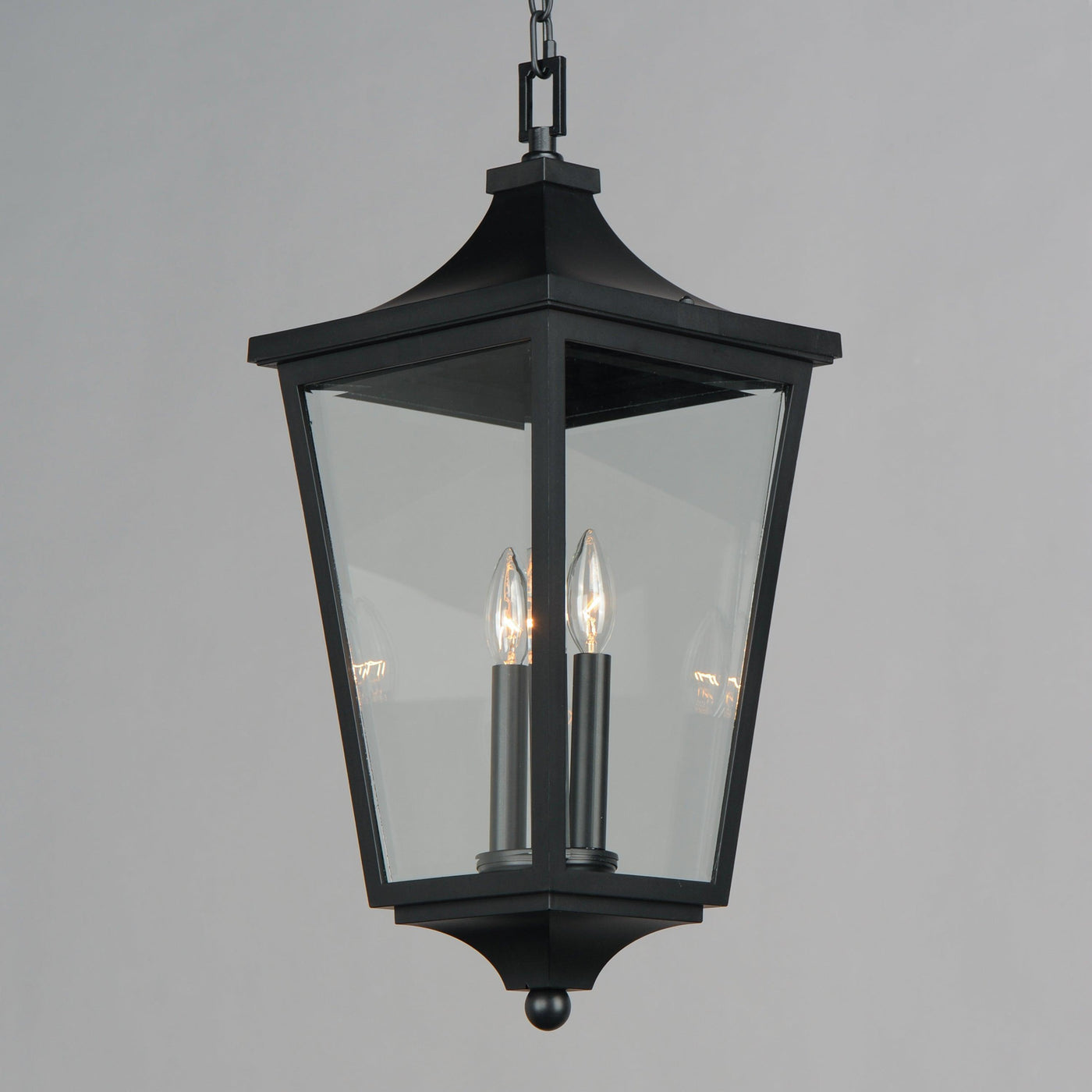 Black EPMM Vivex Frame with Clear Glass Outdoor Pendant - LV LIGHTING