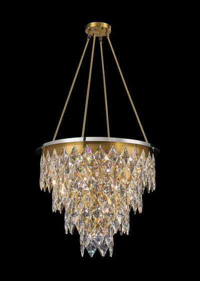 Brass with Chrome and Crystal Chandelier - LV LIGHTING