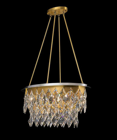 Brass with Chrome and Crystal Chandelier - LV LIGHTING