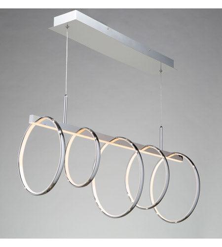 LED Chrome Ring Frame with Acrylic Diffuser Linear Pendant - LV LIGHTING