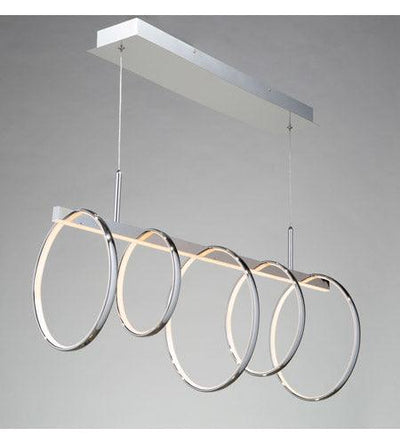 LED Chrome Ring Frame with Acrylic Diffuser Linear Pendant - LV LIGHTING