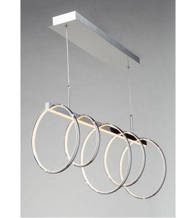 LED Chrome Ring Frame with Acrylic Diffuser Linear Pendant - LV LIGHTING
