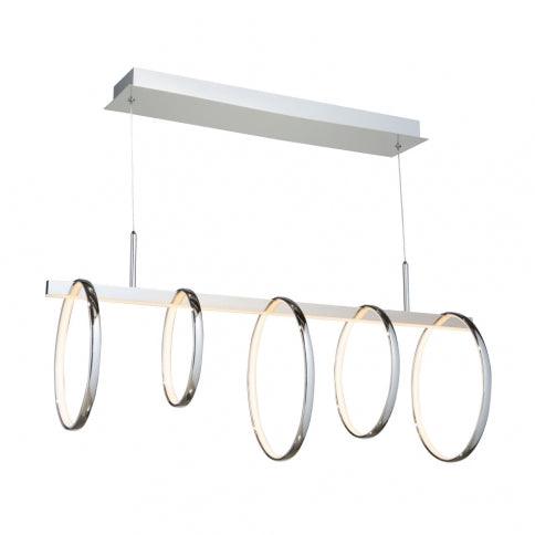 LED Chrome Ring Frame with Acrylic Diffuser Linear Pendant - LV LIGHTING