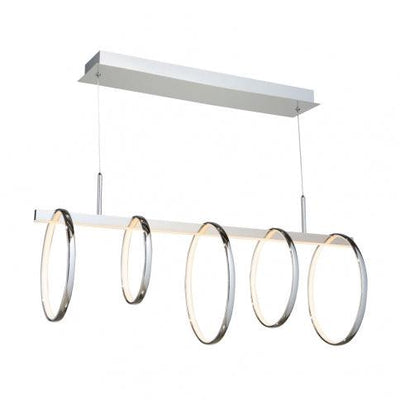 LED Chrome Ring Frame with Acrylic Diffuser Linear Pendant - LV LIGHTING
