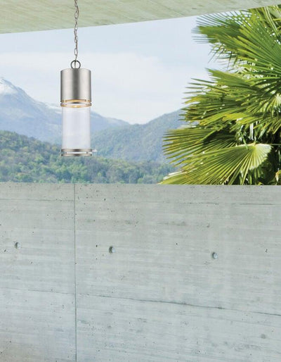 LED Aluminum With Cylindrical Glass Shade Outdoor Pendant - LV LIGHTING