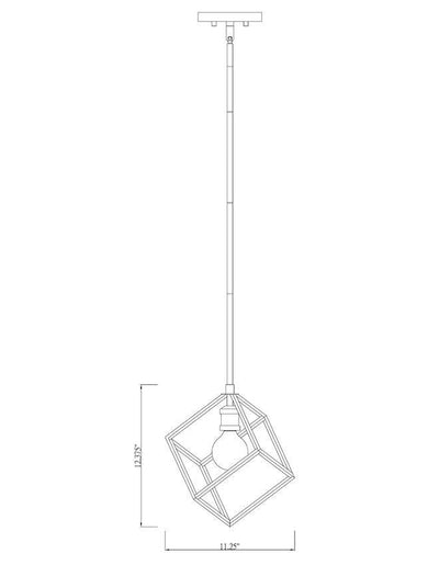 Steel Caged Single Light pendant - LV LIGHTING