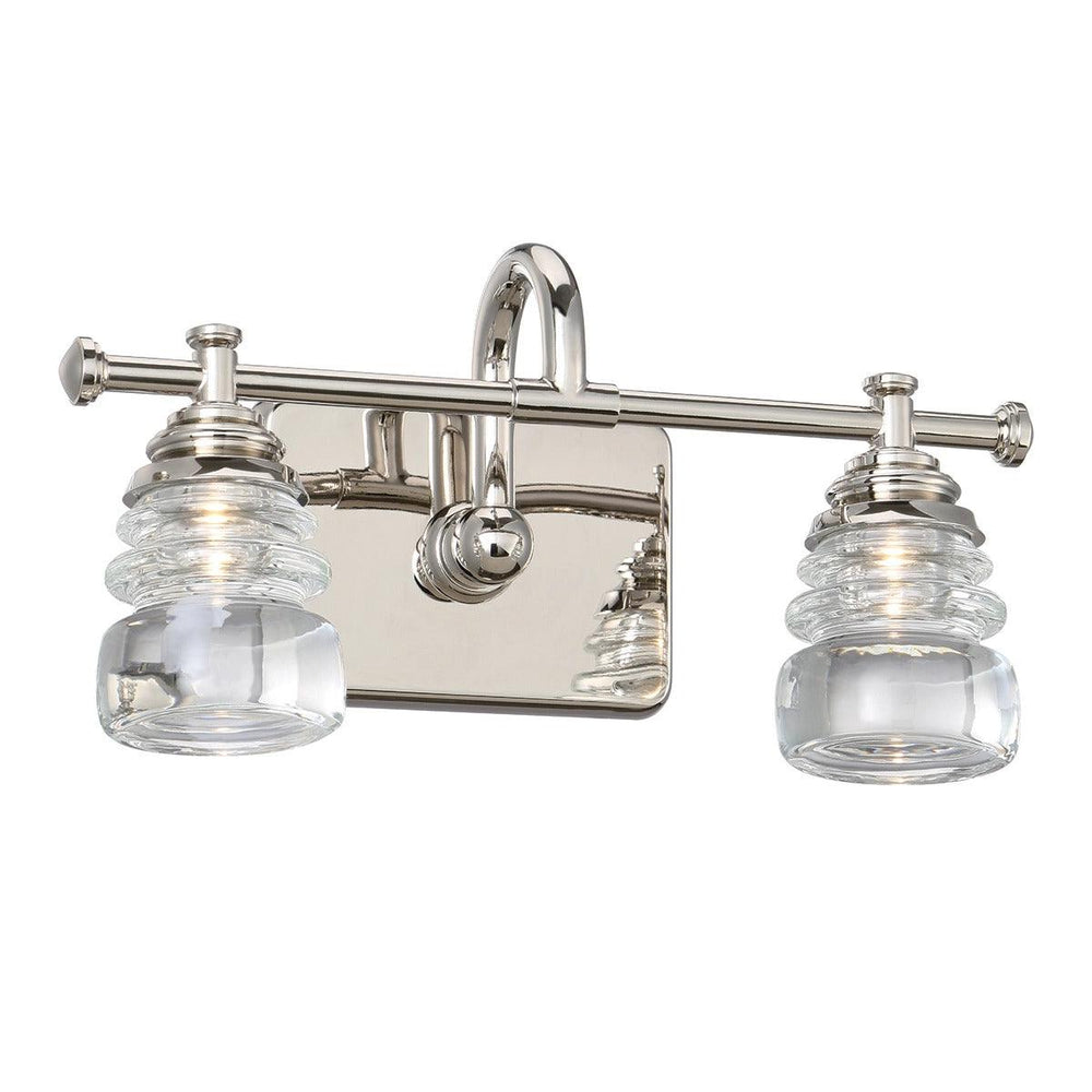 LED Steel Frame and Arm with Clear Glass Diffuser Vanity Light - LV LIGHTING