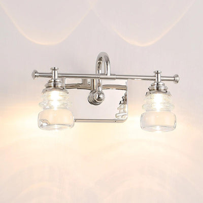 LED Steel Frame and Arm with Clear Glass Diffuser Vanity Light - LV LIGHTING