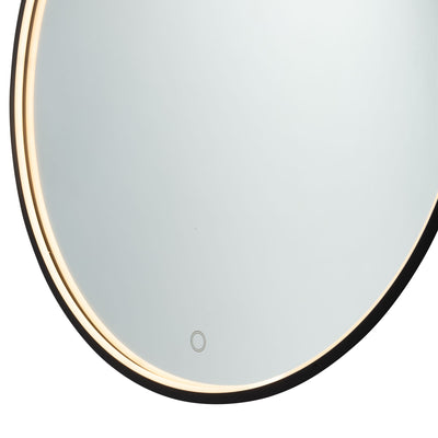 LED Matte Black Round Mirror