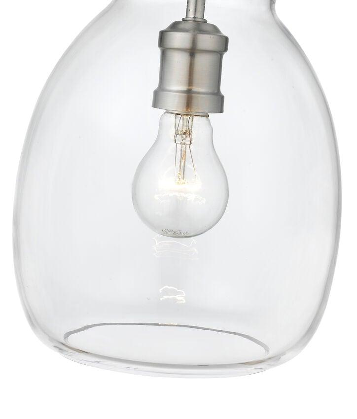 Sensual Curves Clear Glass Shade With Rod Pendant - LV LIGHTING