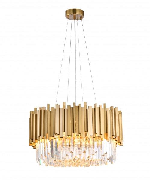Gold Frame with Clear Crystal Rod Pendant / Chandelier - LV LIGHTING