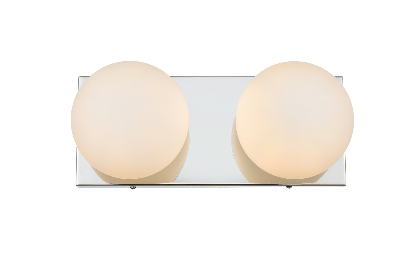 Steel Frame with Frosted White Glass Globe Vanity Light