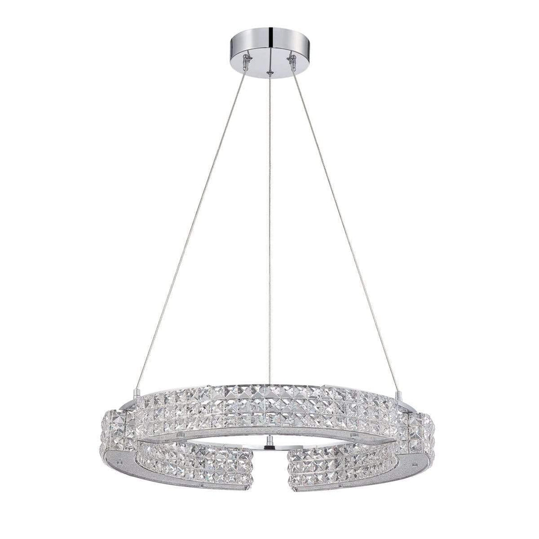 Chrome with Crystal Single Ring Pendant - LV LIGHTING